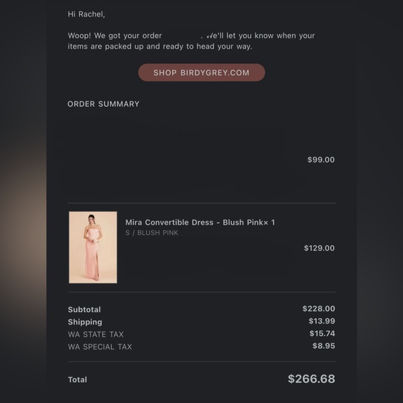 Birdy Grey Mira Convertible Dress in Chiffon Blush Pink - Picture 7 of 7